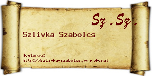 Szlivka Szabolcs névjegykártya