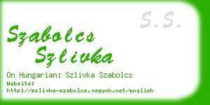 szabolcs szlivka business card